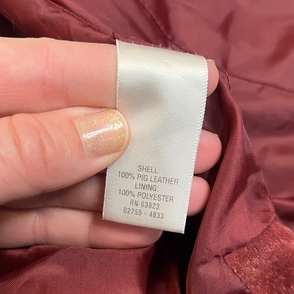 Christopher & Banks Red Suede Leather Jacket size 2X - Picture 7 of 14